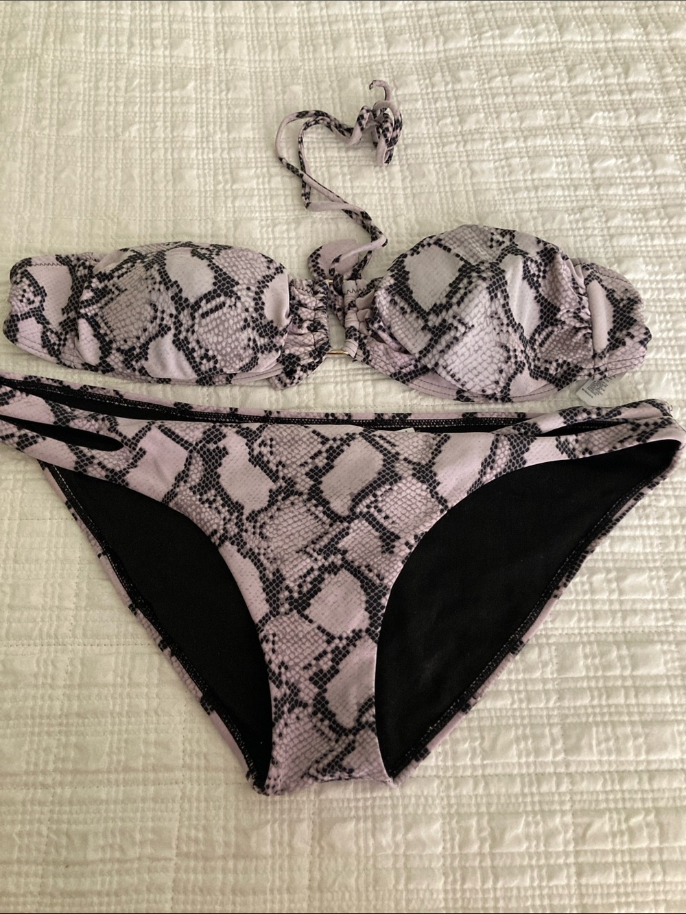 Aldo grey and black snake design bikini set